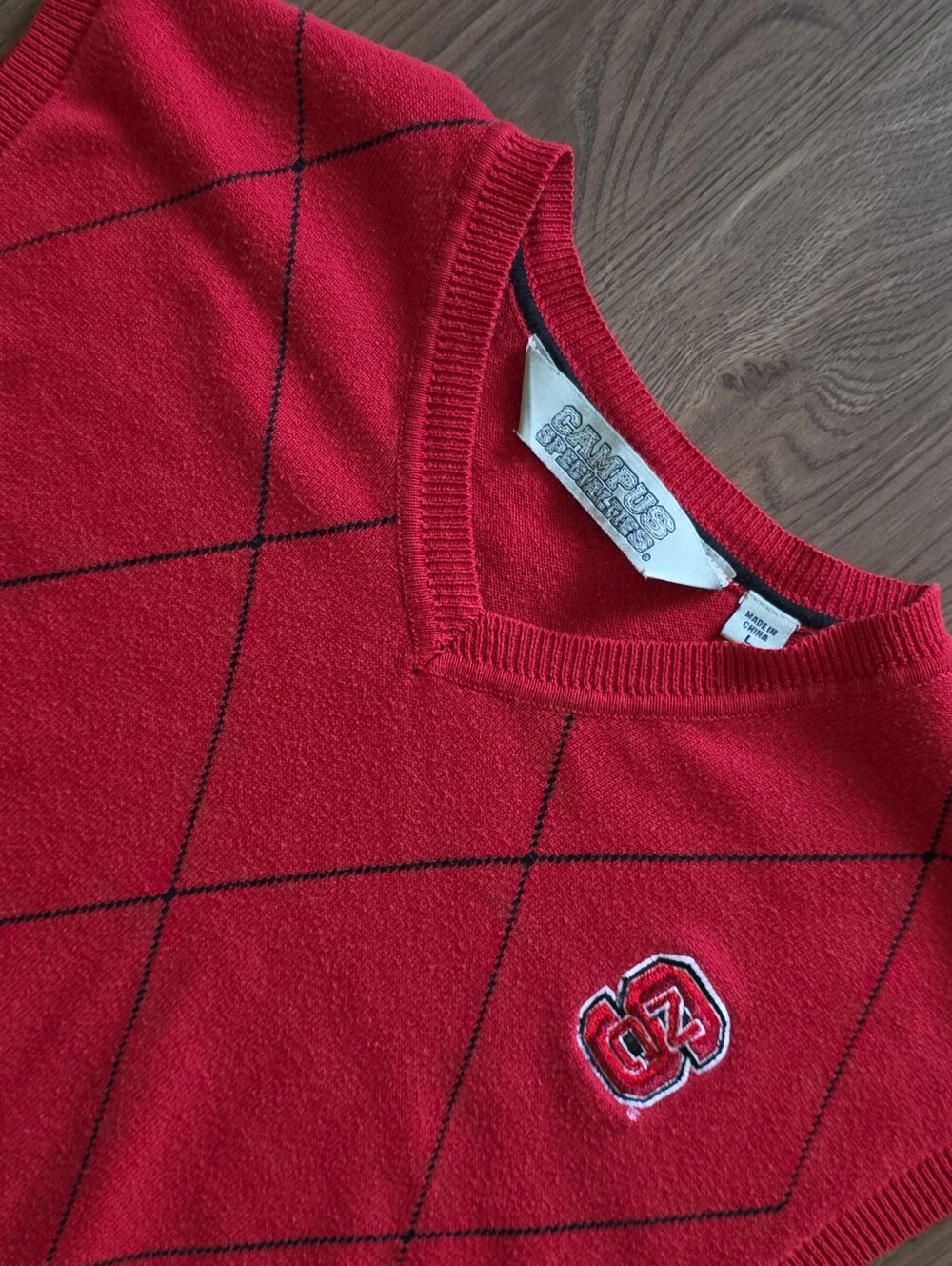 Campus Specialties - NC State Wolfpack Argyle Sweater Vest - Large - Red